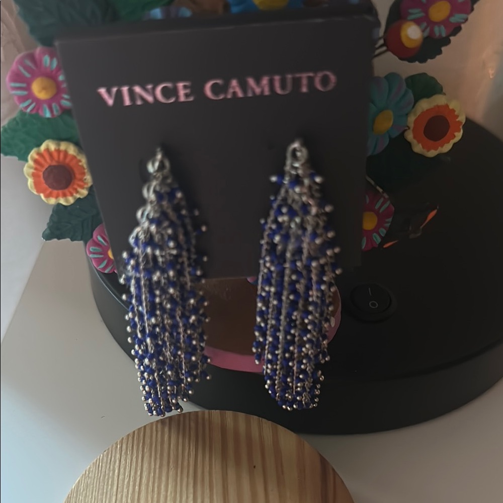 Vince Camuto Blue and Silver Dangle Earrings